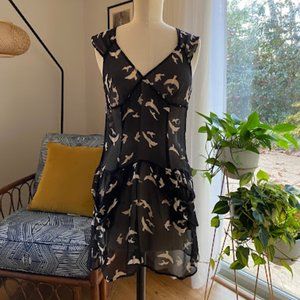 Kimchi Blue Sheer Bird Print Dress